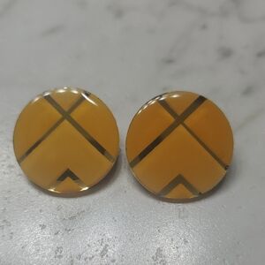 Geometric Yellow Stud Earrings
